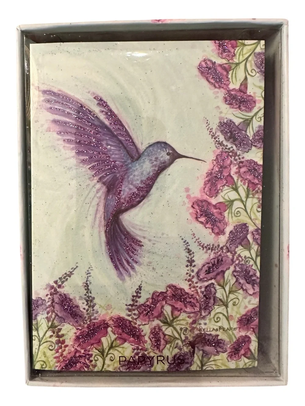 Papyrus Watercolor Hummingbird Blank Card Set 20 BNIB